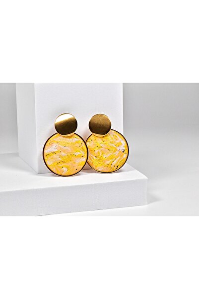 NARRU Cercei NARRU lucrati manual, roptunzi, galben si auriu, Asha 44