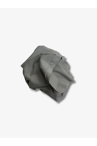 Yiğit Kumaş Gray Stretch Baby Ribana Combed Cotton Fabric, Piece 95X160 cm