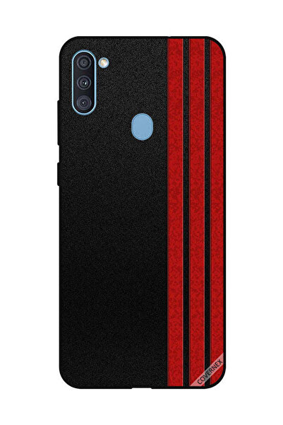 Covernex غطاء حماية لهاتف سامسونج جالاكسي A11 بثلاثة خطوط عمودية حمراء