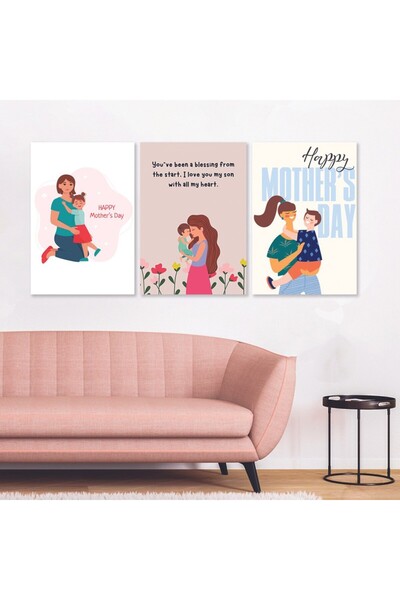 4gdran ثلاث لوحات خشبية ام دي اف مقاس 120x60 سم