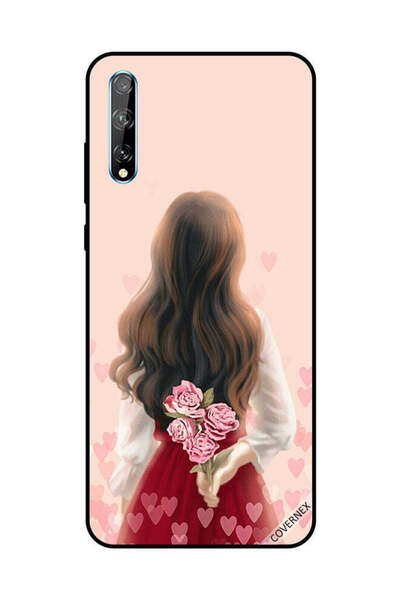 Covernex غطاء حماية لهاتف هواوي Y8P/P Smart S فتاة تخفي الزهور