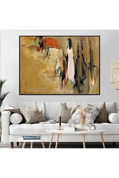 SND لوحة قماشية بتصميم الفن التشكيلي مع برواز أسود مجوف