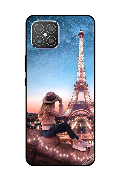 Covernex غطاء حماية لهاتف هواوي نوفا 8 SE - فتاة قبعة بنية وبرج إيفيل