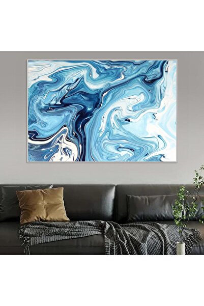 SND لوحة قماشية بتصميم الفن التجريدي مع برواز فضي مجوف