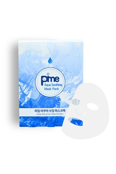 PIME Aqua Soothing Mask 10pcs – Vitamin B5 Hydrating Sheet Mask for Acne-Prone & Dry Skin, Korea