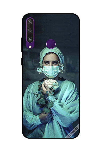 Covernex غطاء حماية لهاتف هواوي Y6P ممرضة تحمل زهرة