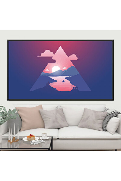 SND لوحة قماشية بتصميم مودرن مع برواز فضي مجوف