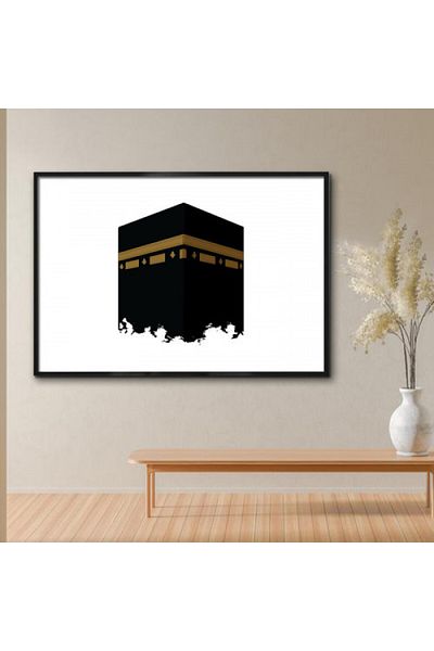 4gdran Modern Canvas Painting with Hollow Brown Frame
