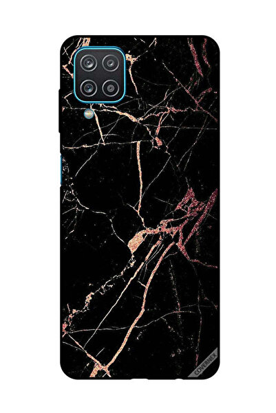 Covernex غطاء حماية لهاتف سامسونج جالاكسي A12/M12 بنمط رخامي أسود