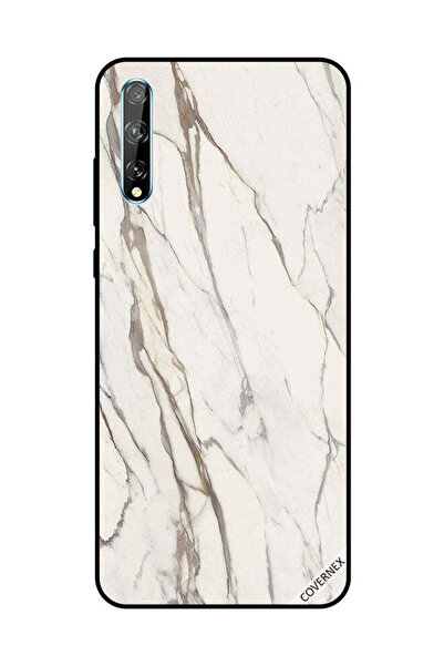 Covernex غطاء حماية لهاتف هواوي Y8P/P Smart S بنمط رخامي أبيض متشقق