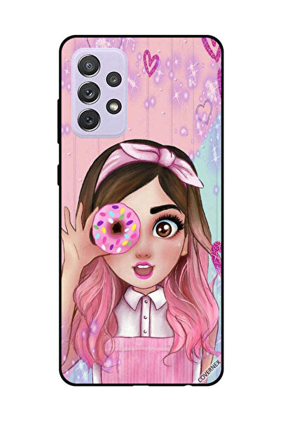 Covernex غطاء حماية لهاتف سامسونج جالاكسي A52 فتاة صغيرة لطيفة تحمل دونات