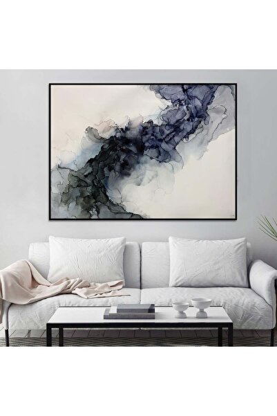 Marktna لوحة قماشية بتصميم الفن التجريدي مع برواز أسود مجوف