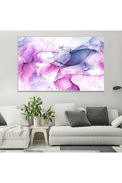 Marktna لوحة قماشية بتصميم الفن التجريدي مع برواز فضي مجوف