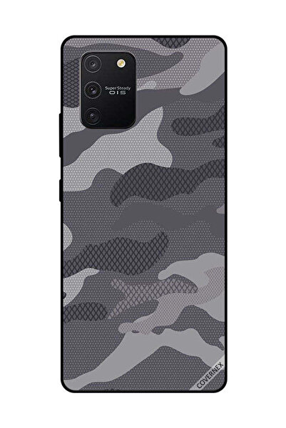 Covernex غطاء حماية لهاتف سامسونج جالاكسي S10 لايت بنمط مموه رمادي