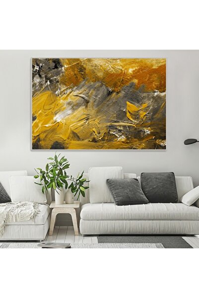 4gdran لوحة قماشية بتصميم الفن التشكيلي مع برواز فضي مجوف