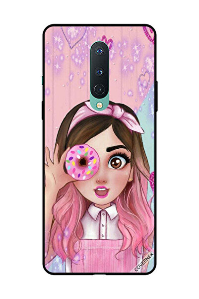 Covernex غطاء حماية لهاتف OnePlus 8 - فتاة صغيرة لطيفة تحمل دونات