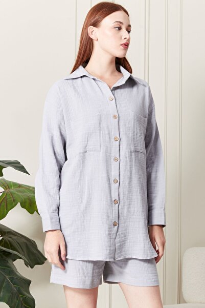 MAKSEN TEKSTİL 100% бавовняна тканина COOL ЖІНОЧА СОРОЧКА