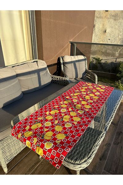 Karam Home Venus Series Lemon Printed 140X50 cm Red Color Runner