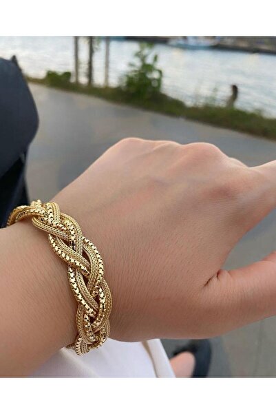 bestmysilver Kadın Gümüş Örgü Model İthal Bileklik