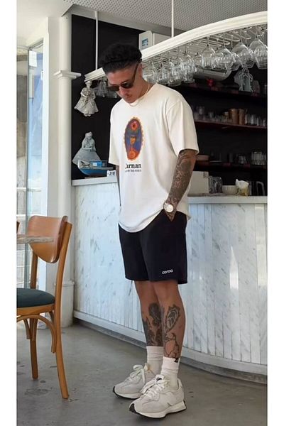 ACTIVE MODA -Men's Cotton Printed Creative Plan Tshirt Oversize Large Size