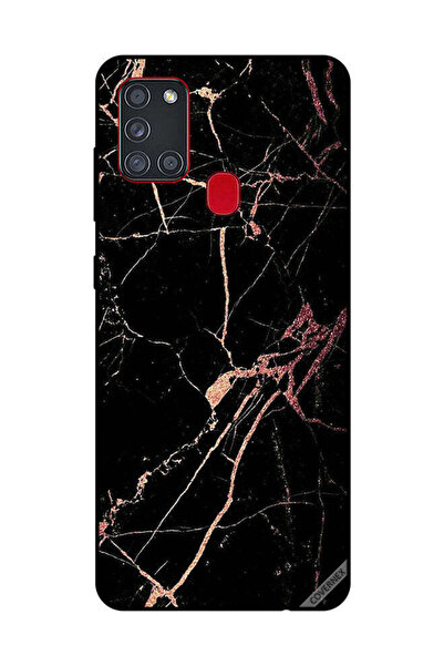 Covernex Protective Case Cover For Samsung Galaxy A21S Racked Black Marble Pa...
