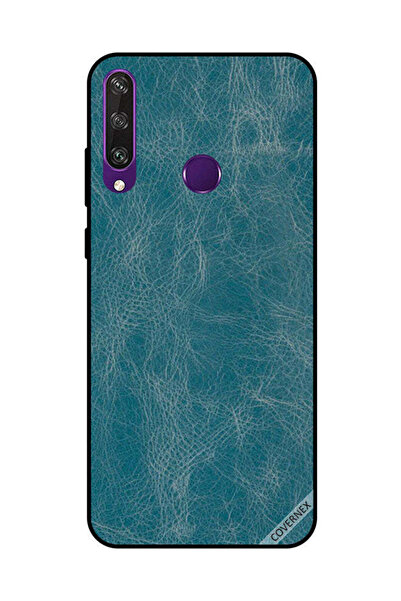 Covernex غطاء حماية لهاتف هواوي Y6P بنمط جلدي أزرق