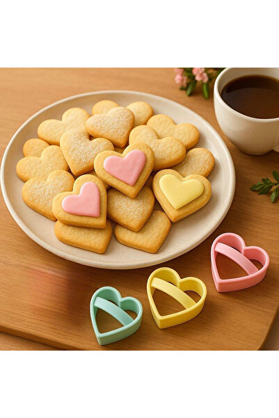 SİHİRLİ AYAKLAR 3-Piece Heart Metal Cookie Cutter Heart Dough Cutter Heart Shaper Bpa Free
