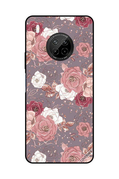 Covernex غطاء حماية لهاتف هواوي Y9A بنقشة زهور بلون الشوكولاتة