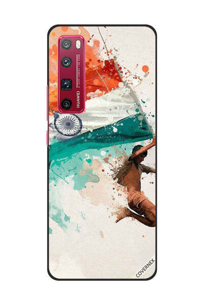 Covernex غطاء حماية لهاتف هواوي نوفا 7 برو يحمل علم الهند أثناء الطيران