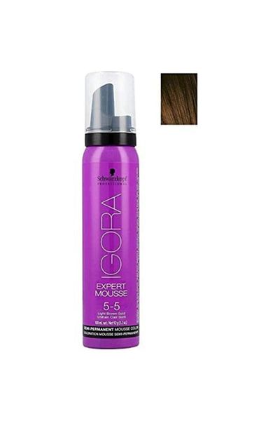 Schwarzkopf Coloring Mousse, Schwarzkopf Igora Expert Mousse 5-5, Light Golden Chestnut, 100ml