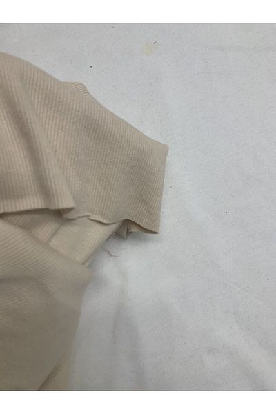 Yiğit Kumaş Beige Camisole (Ribbed) Fabric, Piece 110X110 cm