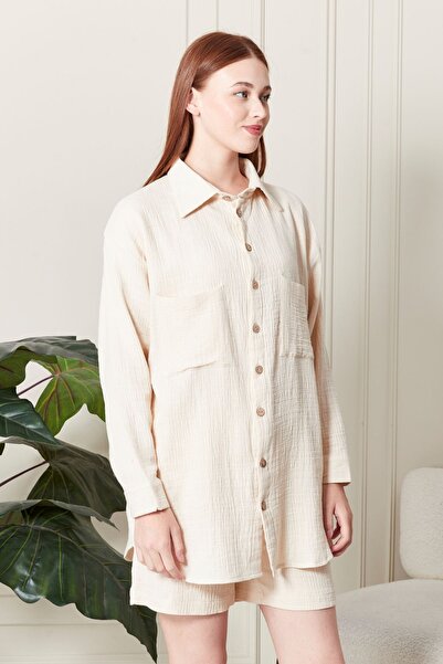 MAKSEN TEKSTİL 100% бавовняна тканина COOL ЖІНОЧА СОРОЧКА