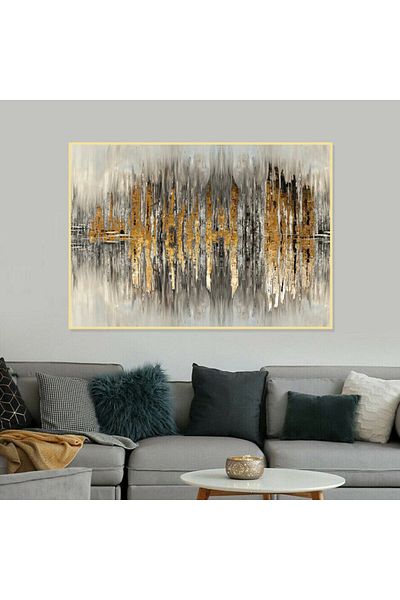 4gdran Abstract canvas painting with hidden wooden frame