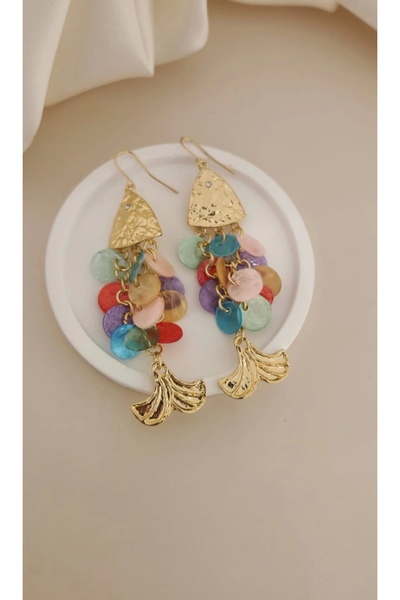 SİBEL AKSESUAR PULLU BALIK KÜPE VİP