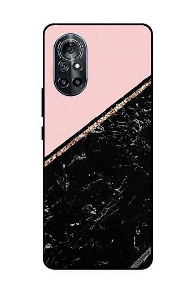 Covernex غطاء حماية لهاتف هواوي نوفا 8 5G - رخام أسود وشريط ذهبي