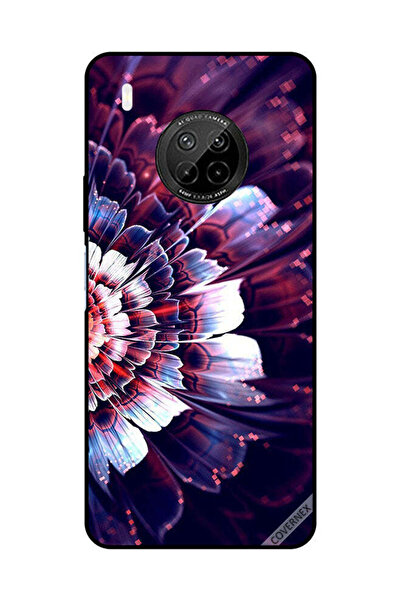 Covernex غطاء حماية لهاتف هواوي Y9A مع زهرة كبيرة منعكسة على الجانب الأيسر