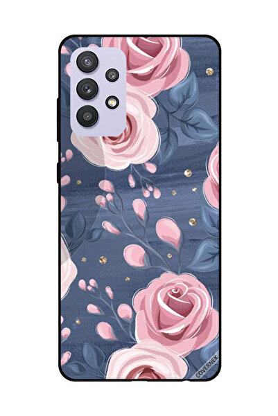 Covernex غطاء حماية لهاتف سامسونج جالاكسي A32 5G بنقشة ورود وردية وأوراق رماد...