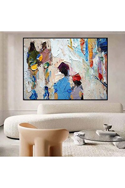 SND لوحة قماشية بتصميم الفن التشكيلي مع برواز أسود مجوف