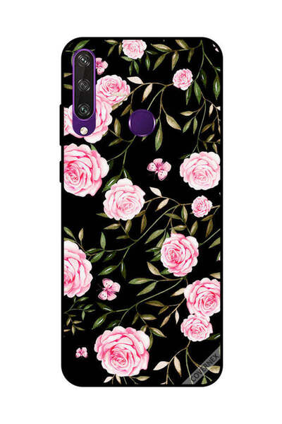 Covernex غطاء حماية لهاتف هواوي Y6P ورود وردية في باقات من الأوراق الصغيرة