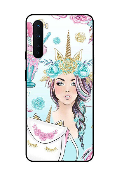 Covernex غطاء حماية لهاتف OnePlus Nord مع رموش على الحقيبة وفتاة وحيد القرن