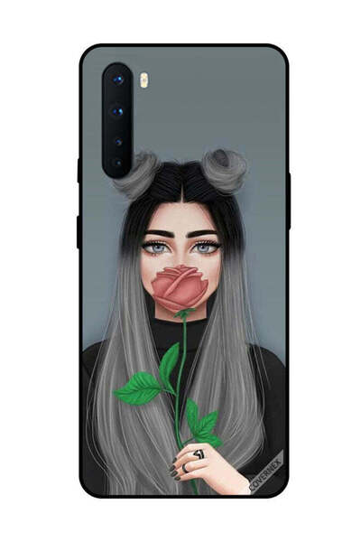 Covernex غطاء حماية لهاتف OnePlus Nord، فتاة لطيفة تخفي فمها على شكل وردة خوخي