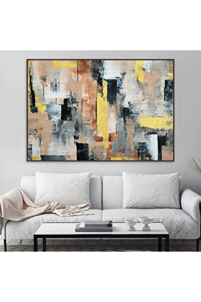 4gdran لوحة قماشية بتصميم الفن التشكيلي مع برواز شامبين مجوف