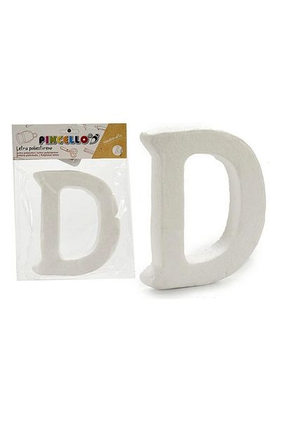 artemim Decorative letter D, polystyrene, white