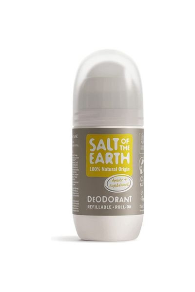 Saltoftheearth Deodorant Reîncărcabil Roll On, Salt of the Earth, Amber & Sandalwood, 75ml
