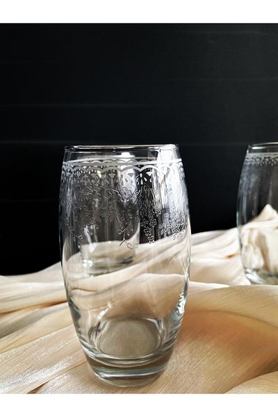 DECOSTYLE Barrel Silver Cup for Soft Drinks and Water 6 Pcs