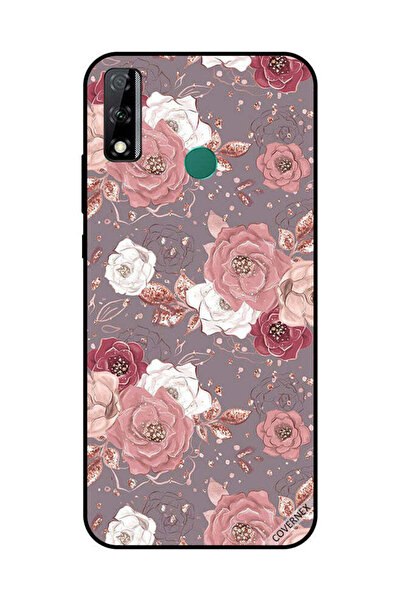 Covernex غطاء حماية لهاتف هواوي Y8S بنقشة زهور بلون الشوكولاتة