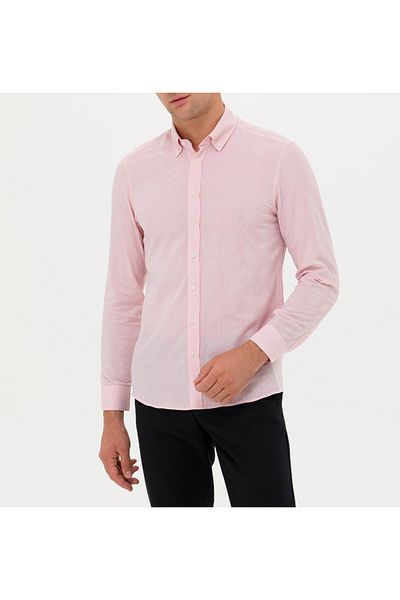 nightblack SLIMFIT ΜΑΚΡΥΜΑΝΙΚΟ 100% ΒΑΜΒΑΚΙ Άνετο ύφασμα ΑΝΔΡΙΚΟ ΠΟΥΚΑΜΙΣΟ ΜΕ ΧΑΡΑΚΤΗΡΙΣΤΙΚΟ ΑΠΟΡΡΙΨΗΣ ΙΝΑΣ ΜΕ ΣΙΔΕΡΟ