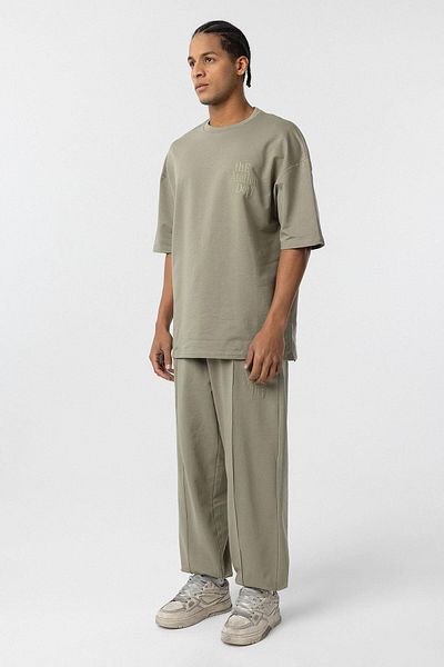VAMOSCLO Oversize Printed Tracksuit Set Khaki