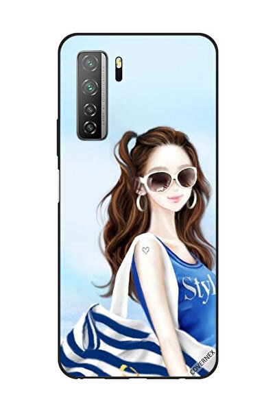 Covernex غطاء حماية لهاتف هواوي نوفا 7SE/P40 لايت 5G - تصميم قميص أزرق