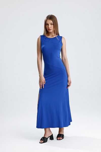 Sense Rochie din lycra din viscoză fără mâneci cu fante |   ELB35734 Saks